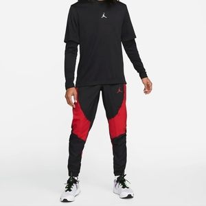 Men's Jordan Sport Dri-FITMen's Woven Pants, Medium, black & red, Please read